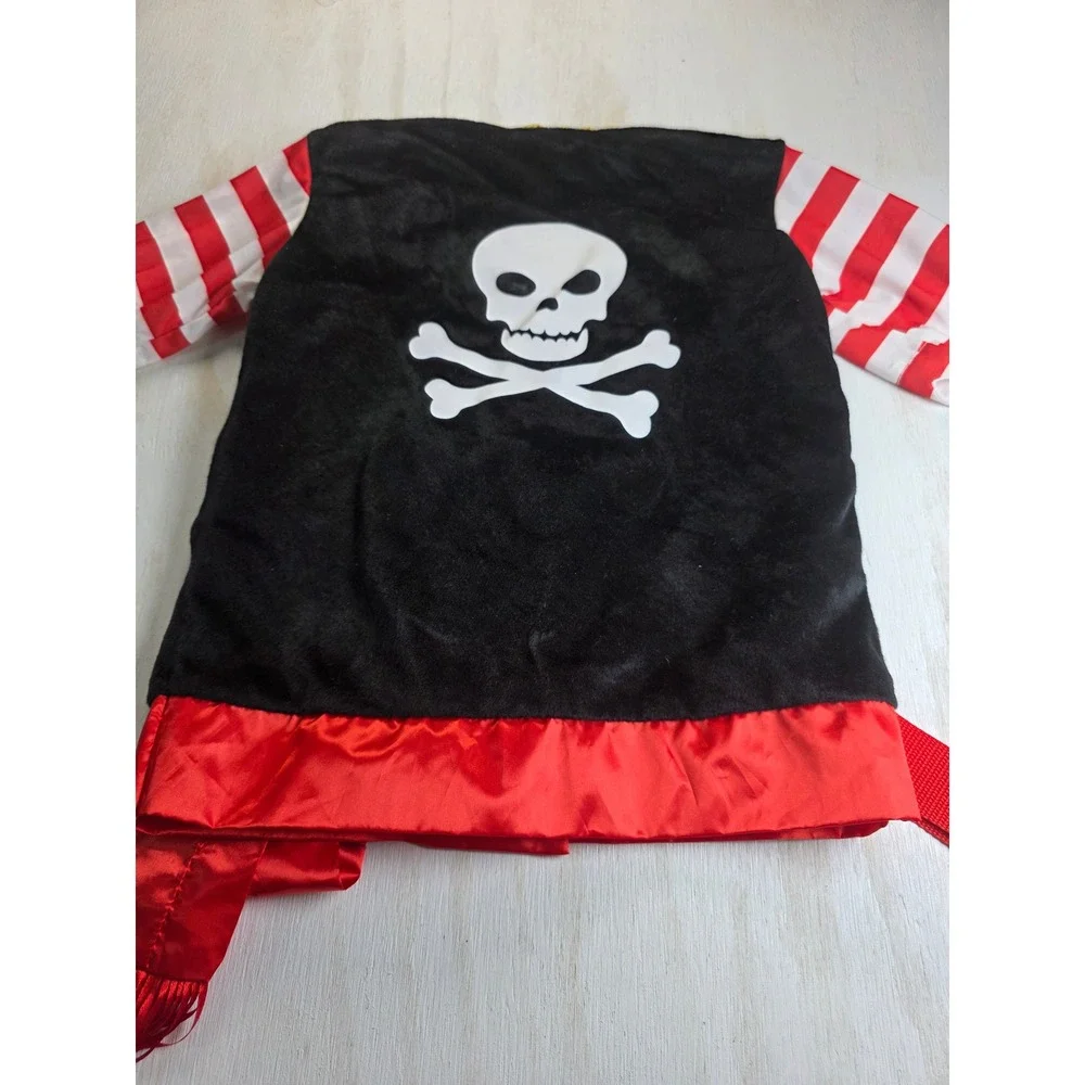 Melissa & Doug Pirate Costume Kids Role Play Set Vest Skirt Ages 3-6 Black Red